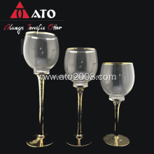 Plating Candle Holder With Gold Rim Candle Holder